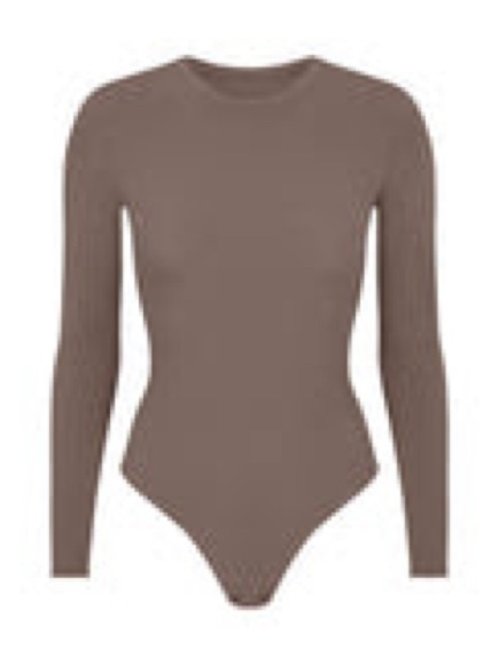 SKIMS Long-Sleeve Crewneck Bodysuit — Taupe Brown